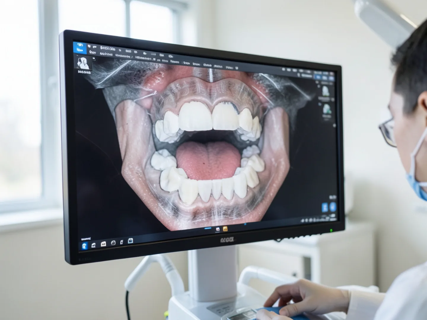 Emergency dental radiograph showing alveolar tooth socket architecture