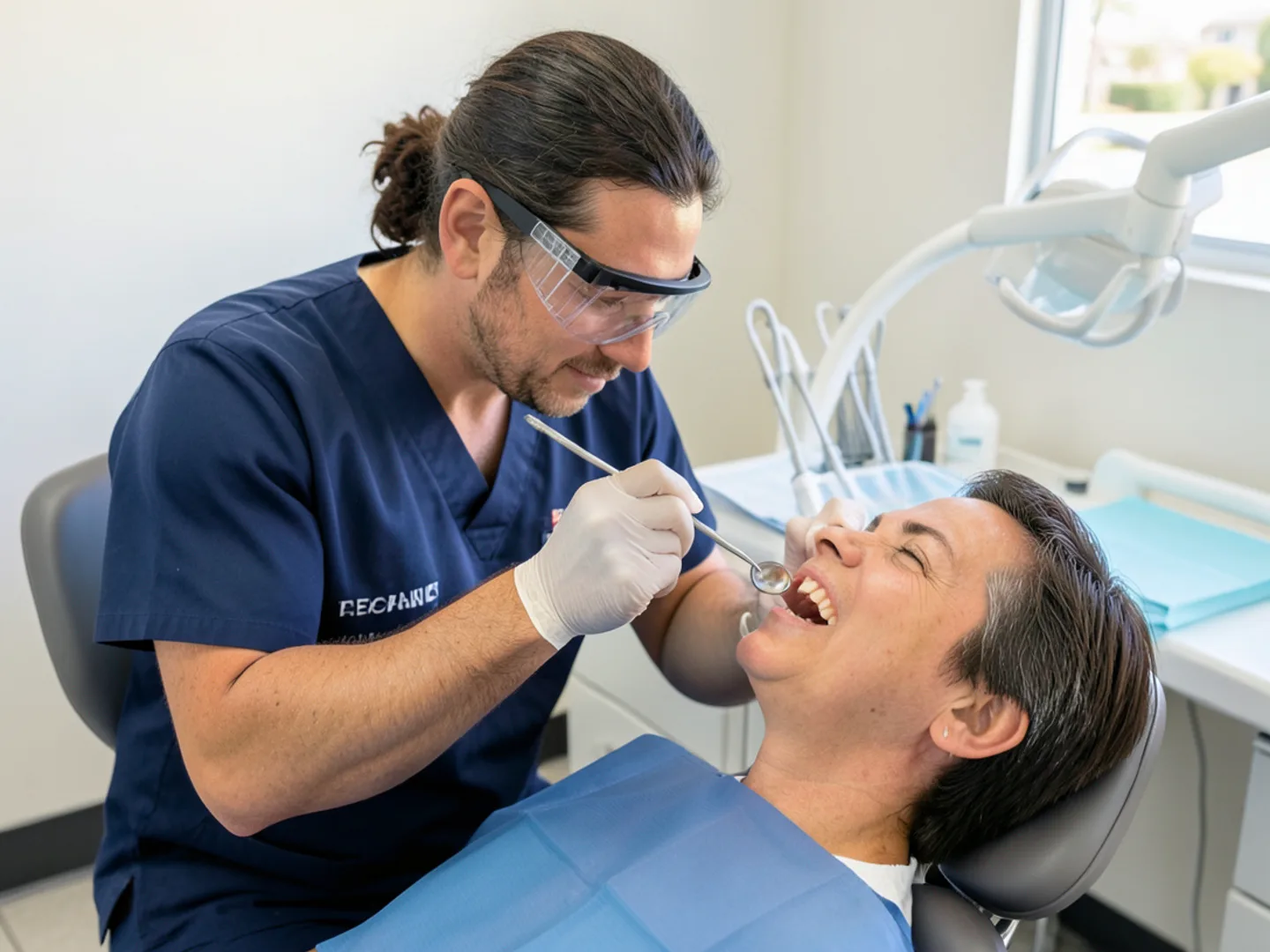 Metal-free biocompatible ceramic dental crown on articulation model